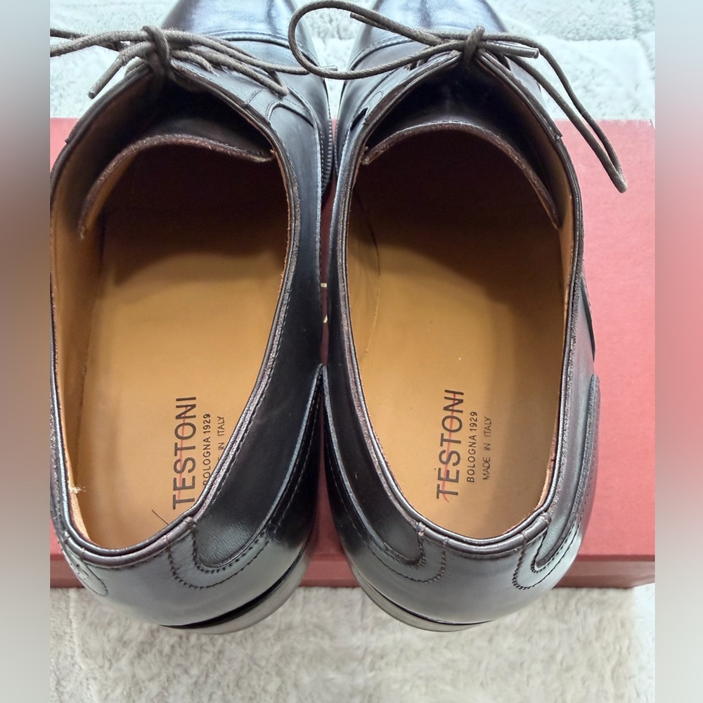 NEW! $795 Amedeo Testoni “Trento” Brown Lace Up Cap-toe Oxford Shoes 9.5 - Picture 6 of 11